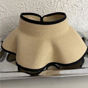 Women’s Beige Sun Visor with Black Trim